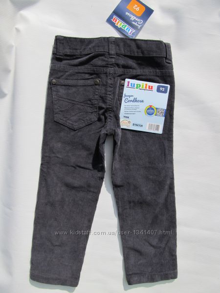 Вельветовые темно - серые штаны на 2 года Рост 92 см Lupilu - Германия