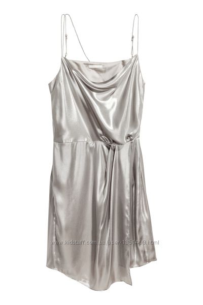 Cтильное металлизированное платье шведского бренда H&M , xs