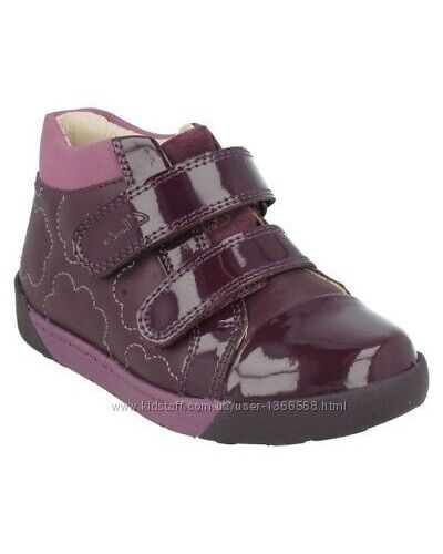 Шкіряні черевики Clarks Lil Folkemy Pre Plum
