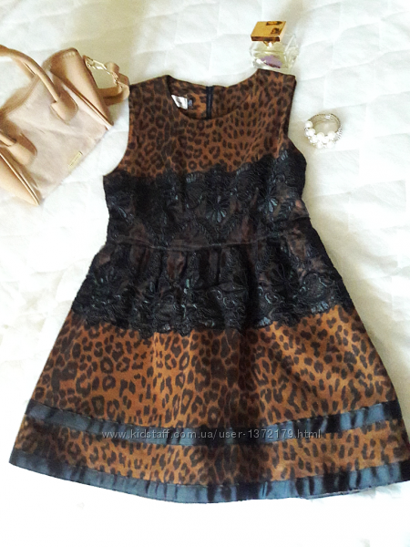 Брендовое замшевое леопардовое платье 
