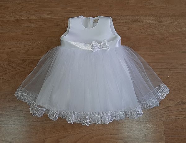  Святкова дитяча біла сукня з фатину для самих маленьких, модель 73