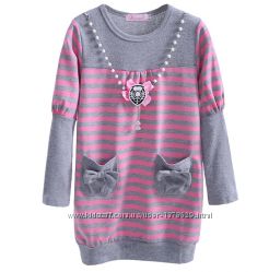 Мягкий свитер-туника-платье для девочки, р. 100-130 см