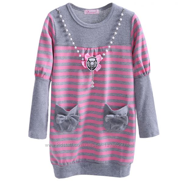 Мягкий свитер-туника-платье для девочки, р. 100-130 см