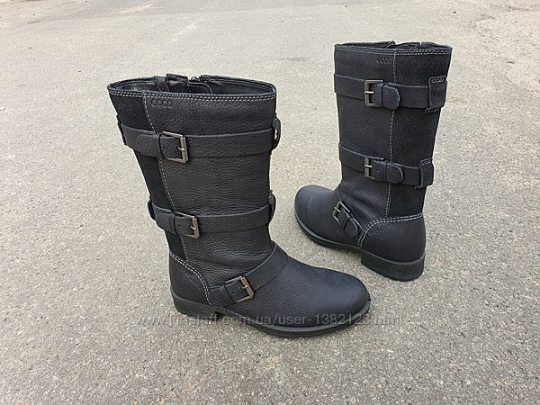 Ecco Saunter KIDS кожаные зимние сапоги р. 32 не промокают 