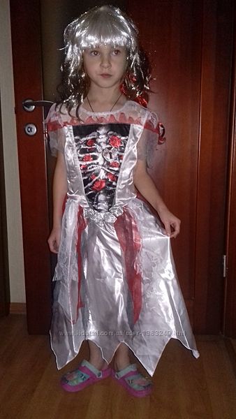 Карнавальный костюм платье и парик зомби.  Р 122-128