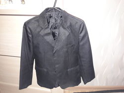 Пиджак черный, , Костюм 128 рост 6-7 лет
