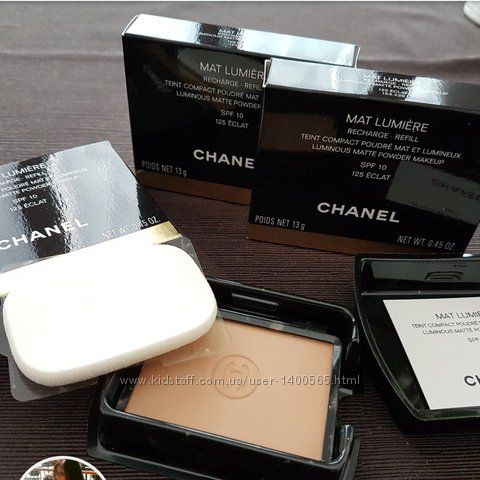 Компактная тональная пудра Chanel Mat Lumiere Powder Makeup 125