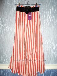 Эффектные брюки-юбка. Цвета - коралл, голубой
