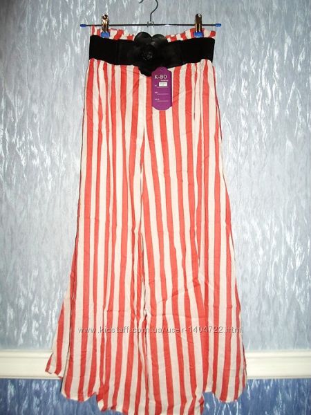 Эффектные брюки-юбка. Цвета - коралл, голубой