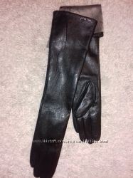 Длинные высокие перчатки из натуральной кожи