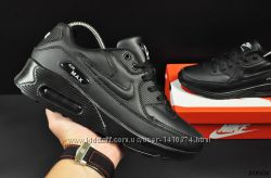 Мужские кроссовки Nike Air Max 90 серые, черные матовые, глянец, белый 41-4