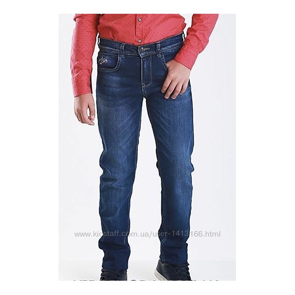 Джинсы а- yugi jeans для плотного мальчика 128-134р