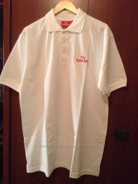 Новая белая футболка поло Эмиратские авиалинии XL- XXL р-р на высокий рост