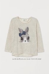 Регланчик с принтом зайки  H&M,  92, 98-104 в наличии 