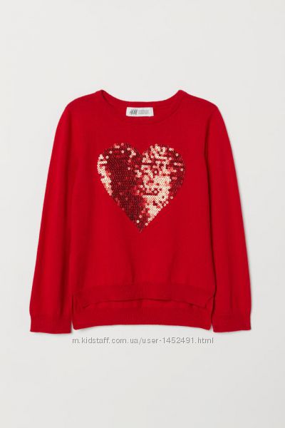 Свитер H&M тоненькой вязки, с переворачивающимися паетками, 98-104