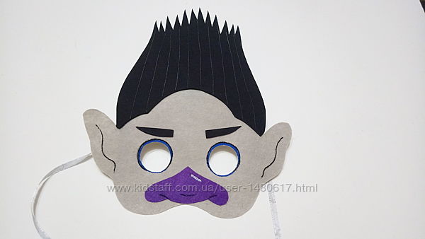 Карнавальні маски Троллів для хлопчиків, виготовлені з фетру.