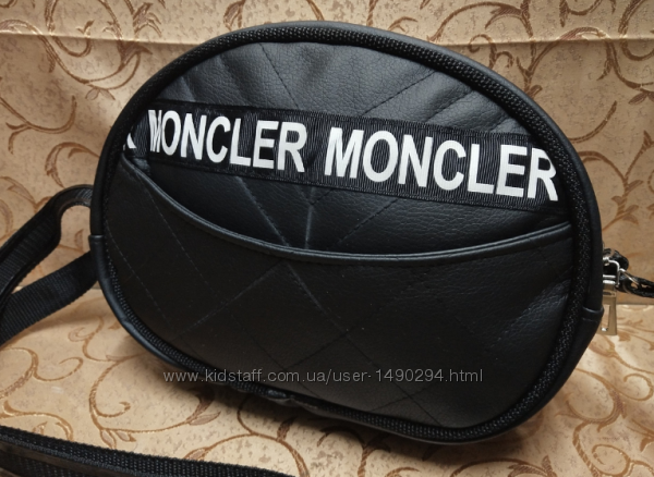 Сумка женская маленькая черная, женский клатч черный Moncler копия