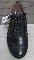 41-45р Мужские подростковые туфли - кроссовки черные натуральная кожа