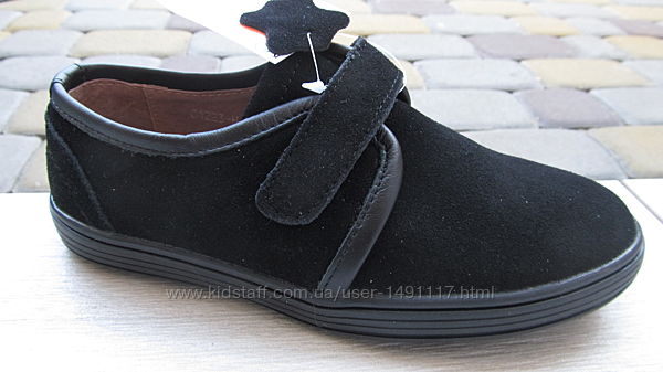 33р Детские школьные замшевые туфли туфлі мокасины черные мальчику