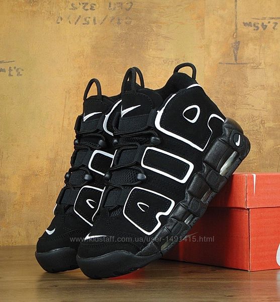 Женские кроссовки Найк Nike Air More Uptempo. Black White