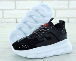 Мужские кроссовки Versace Chain Reaction Sneakers. Black. Версаче