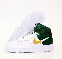 Мужские кроссовки Nike Air Force Hi. White Green