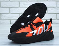 Мужские кроссовки Adidas Yeezy Boost 700. Адидас Изи. Black Orange