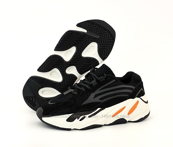 Женские кроссовки Adidas Yeezy Boost 700. Адидас Изи. Black White Orange