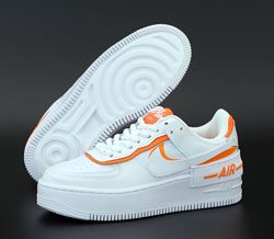 Женские кроссовки Nike Air Force. White Orange