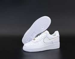 Женские кроссовки Nike Air Force. White Gold