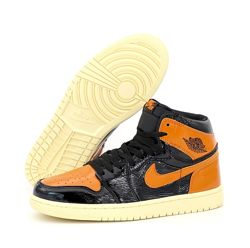 Мужские кроссовки Nike Air Jordan 1 Retro. Black Orange. Найк Джордан