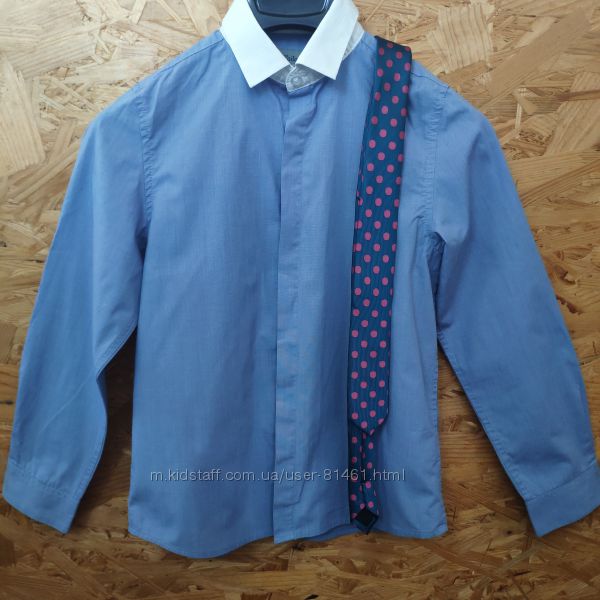 Рубашка Next с галстуком 8-9 лет Идеальное состояние