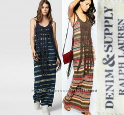 Denim & supply ralph lauren платье s, м, с макраме в стиле бохо 100 хлопок