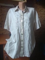 Рубашка льняная лён из льна вышивка perry landhaus 48-50рр