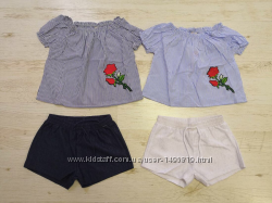 Стильный комплект с шортами для девочек 120-140