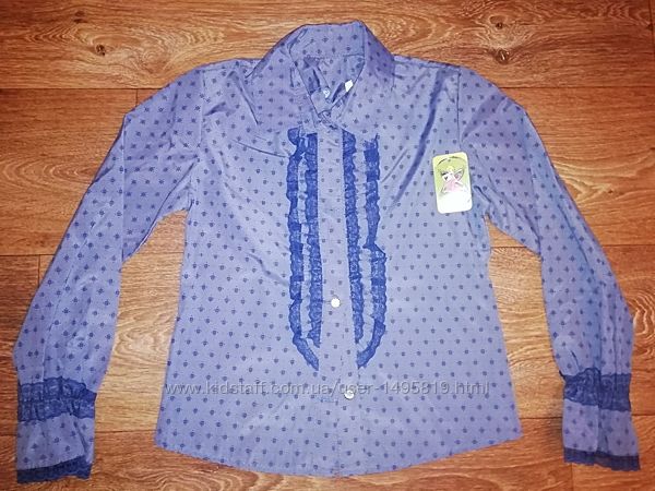 Блузка хлопковая для девочек, 122-140